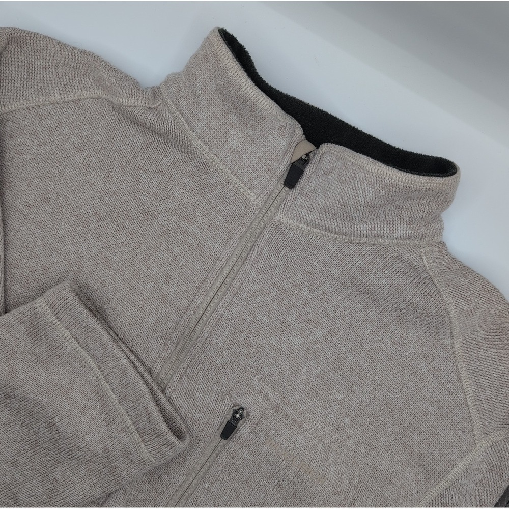 Woolrich Fleece Quarter Zip Pullover Sweater Mens XL Tan
